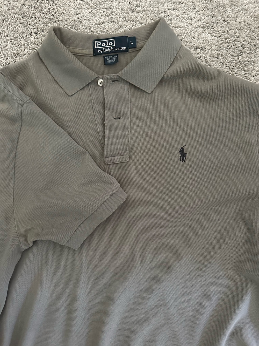 Ralph Lauren Olive Green Polo with Black Pony Logo